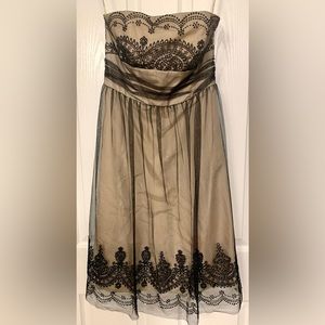Strapless Tulle Cocktail Dress with Caviar Beading